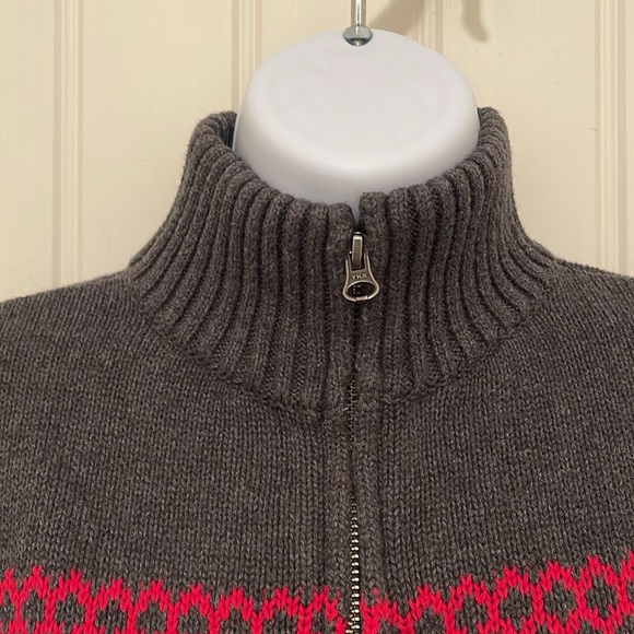 Gap Kids GapKids Small Argyle design Full Zipper Cardigan Boy’s Sz XXL Gray &Red - Picture 7 of 16